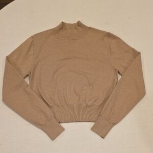 Elegant Gold Sparkly Women's Turtleneck Sweater